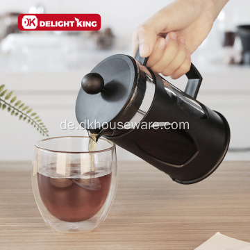 French Press Kaffeekanne aus Glas mit Kaffeekolben